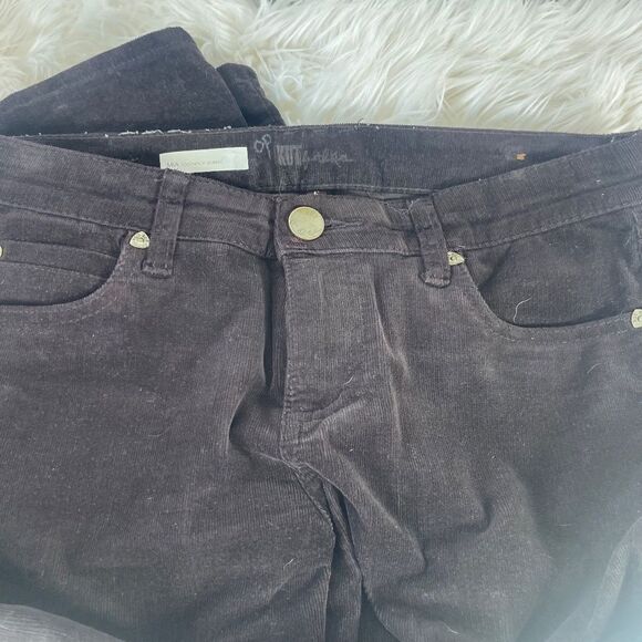 Kut From The Kloth Mia Toothpick Skinny Brown Cords Sz 6 - Picture 6 of 11
